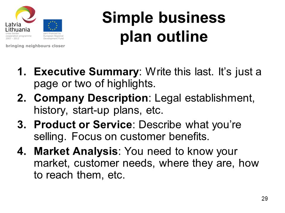 simple startup business plan